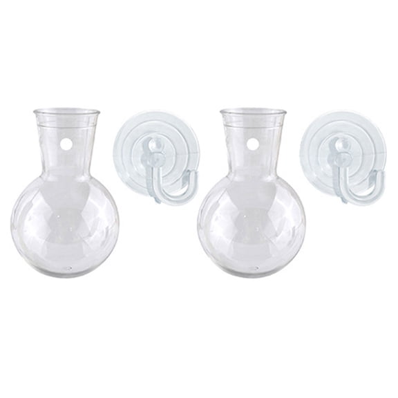 WINDLAND 2/4Pcs Clear Acrylic Hanging Vases Hydroponic Plant Containers Holders with Suction Hooks for Home and Office Decoration