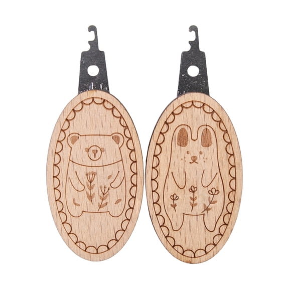 WINDLAND 2 Pcs Needle Threader Wood Embroidery Needle Threader Needle Threading Tool