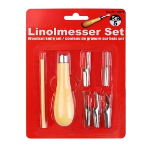 WINDLAND 2 Set Lino Cutting Tool Kits Wood Block Carving Tool Linoleum Cutter Tool