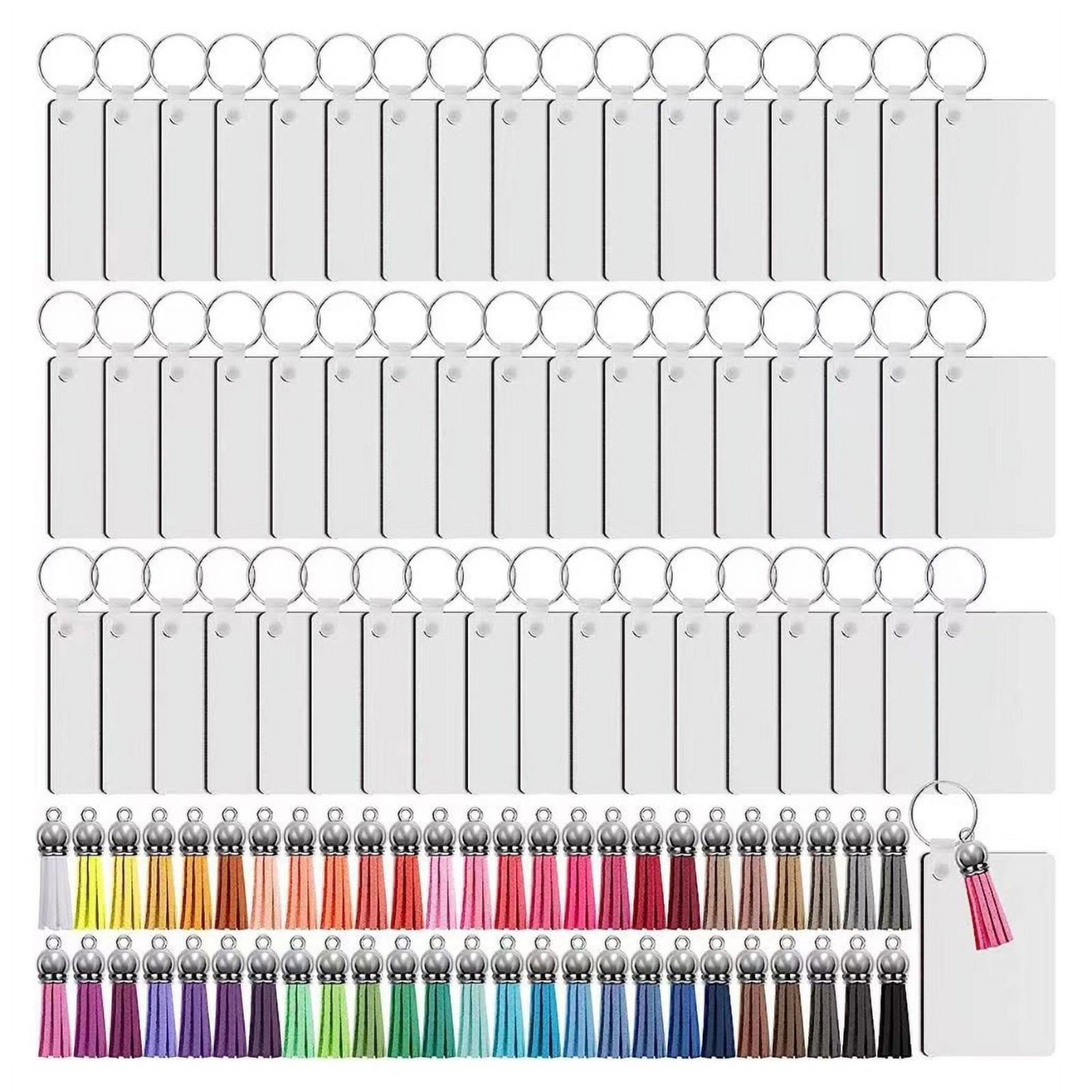 WINDLAND 200Pieces Sublimation Blanks for DIY Keychain Craft Ornament with Tassel