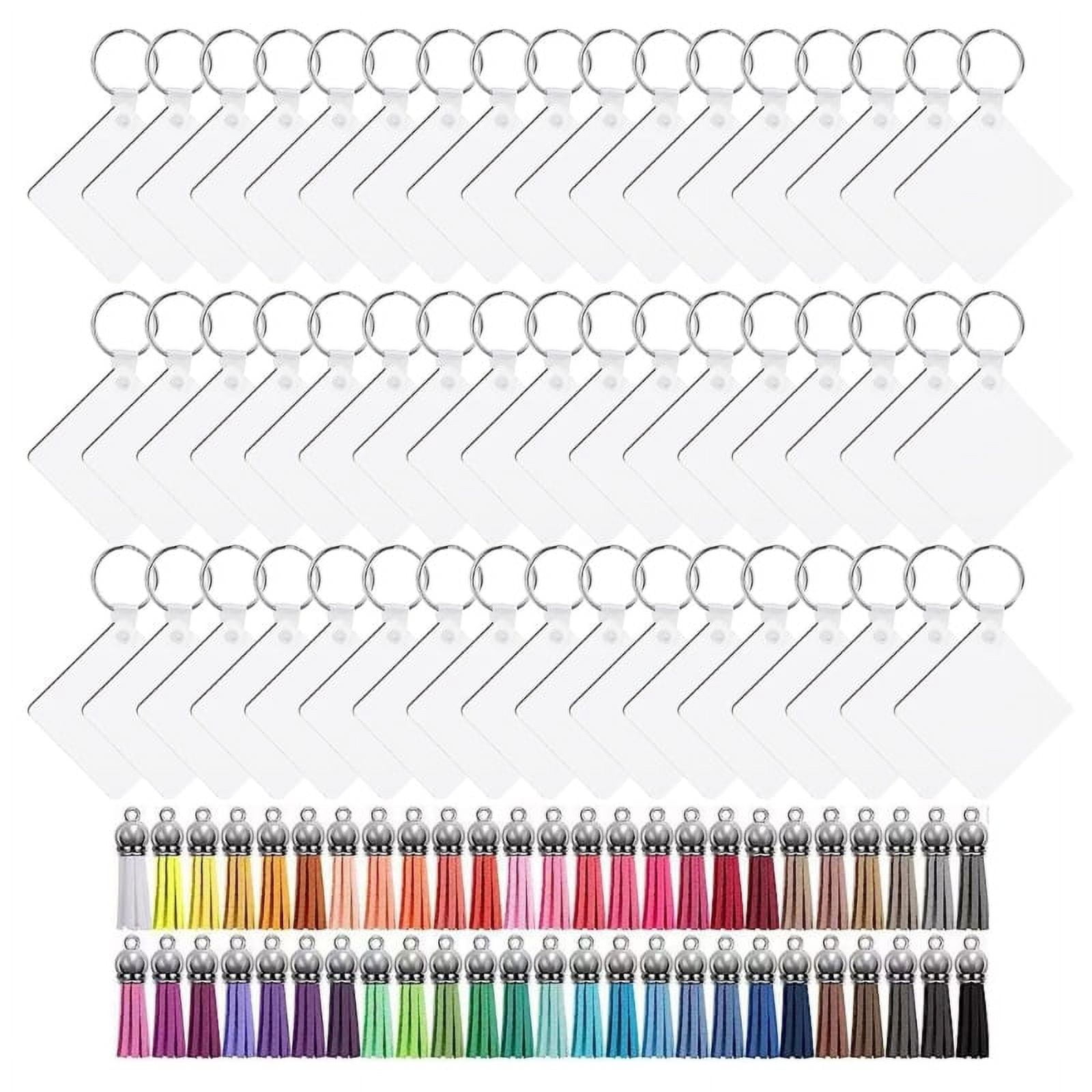 WINDLAND 200Pieces Sublimation Blanks for DIY Keychain Craft Ornament with Tassel
