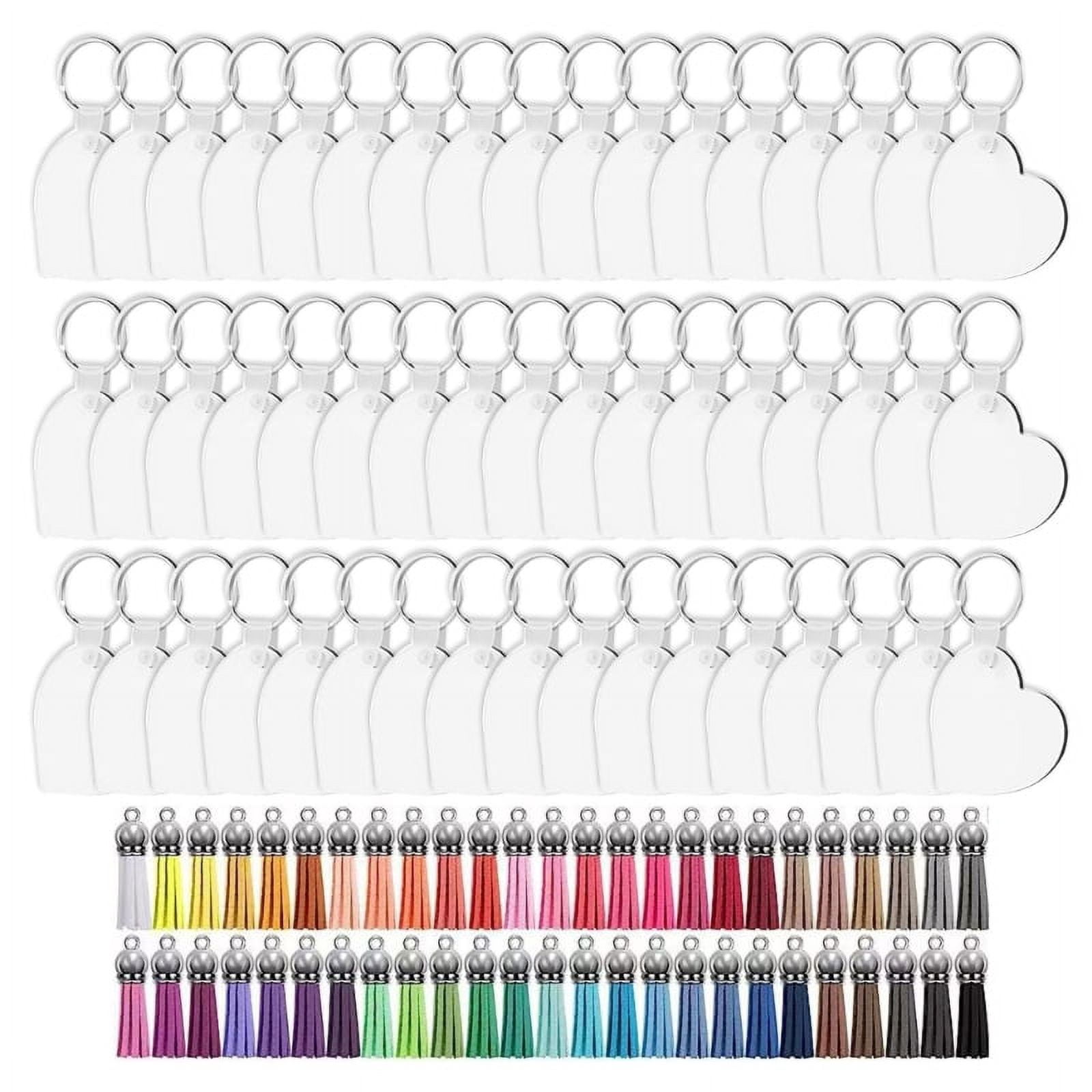 WINDLAND 200Pieces Sublimation Blanks for DIY Keychain Craft Ornament with Tassel
