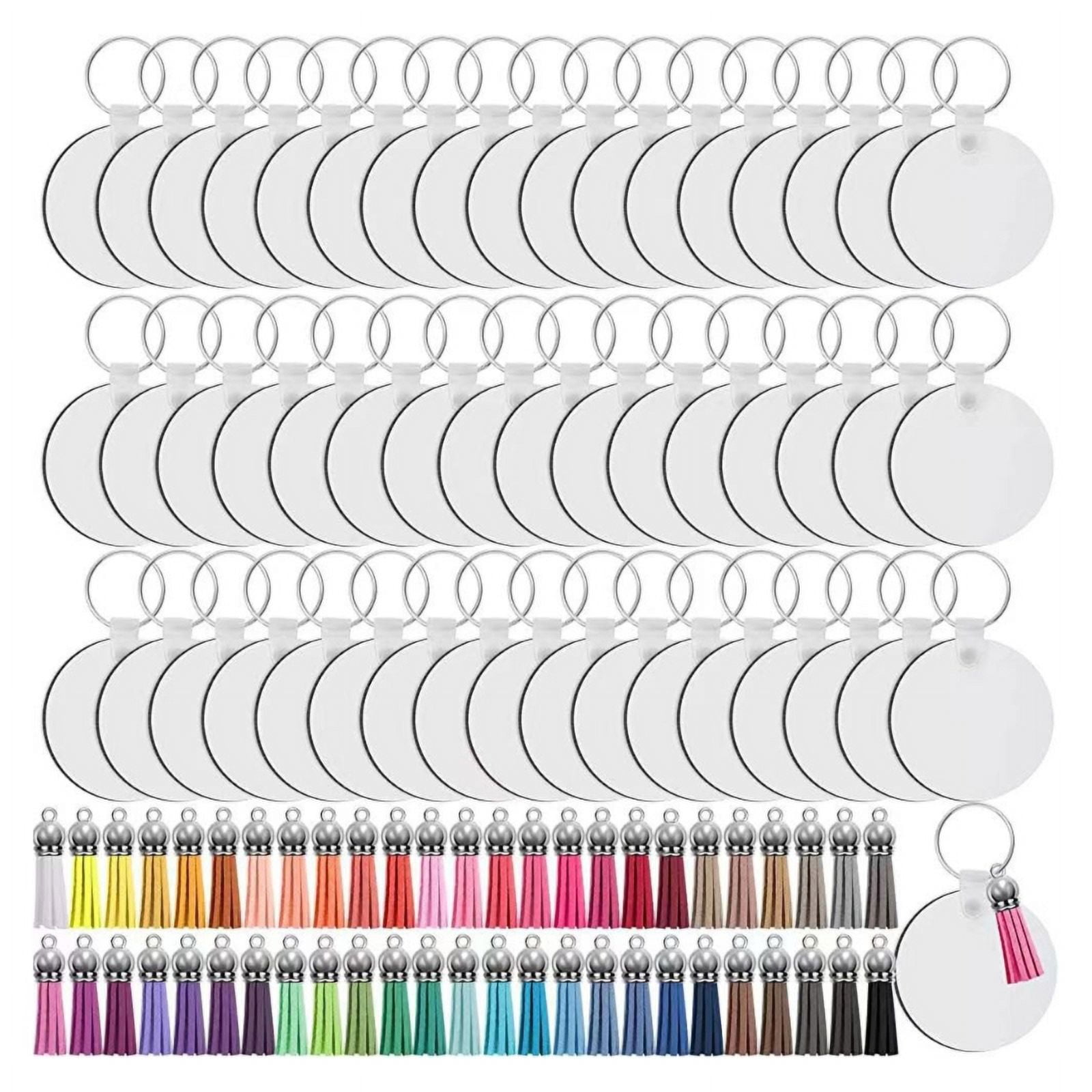 WINDLAND 200Pieces Sublimation Blanks for DIY Keychain Craft Ornament with Tassel