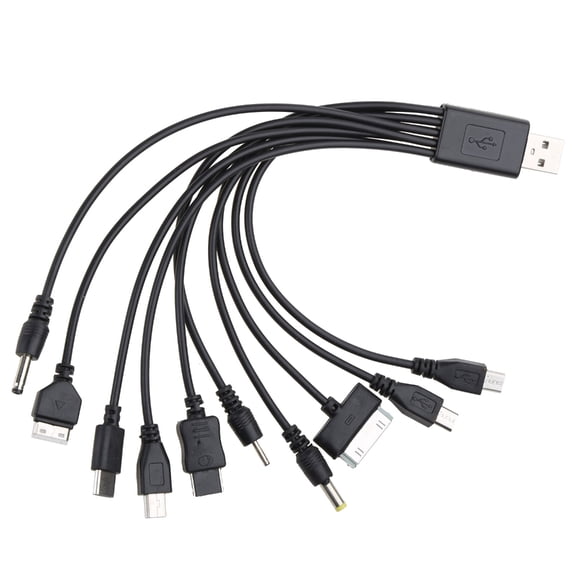 WINDLAND Universal USB To Multi Plug Cellphone Charger Cable 10 in 1 USB Cable For Smartphone Charger Cable 20CM/7.87in