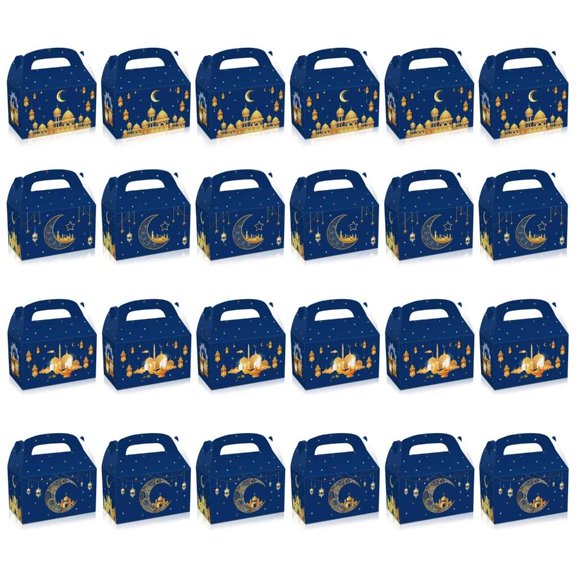 WINDLAND 24pcs Eid Mubarak Gift Box Moon Lantern Storage Organizers Container