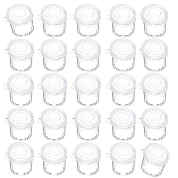 WINDLAND 25/50Pcs Clear Paint Container 10Ml Capacity Plastic Paint Cups With Secure Lid