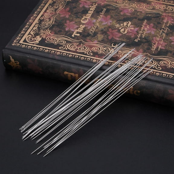 WINDLAND 25 Pieces Big Eye Curved Beading Needles Beading Threading Needles Beading Embroidery Metal Needles for Jewelry Making