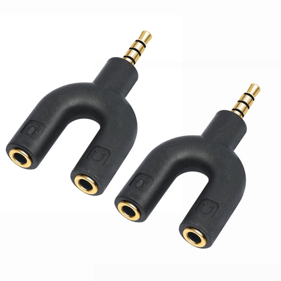WINDLAND 2PCS Headphone Microphone Jacks Splitter Adapter For 3.5mm Headphones Tablets