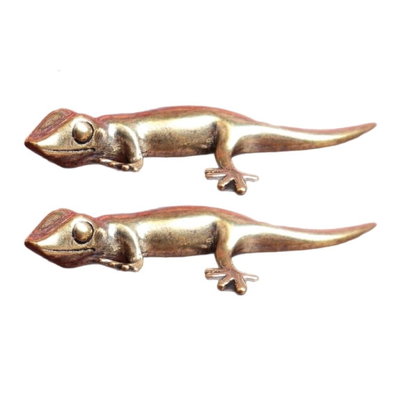 WINDLAND 2PCS Unique Geckoes Figurine Statue Home Office Desktop Shelf Display Ornament
