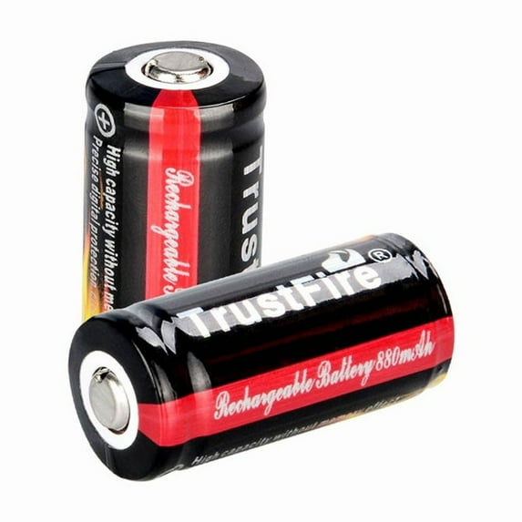 WINDLAND 2Pcs 16340 Li-ion Rechargeable Battery 880mAh CR123A 3.7V