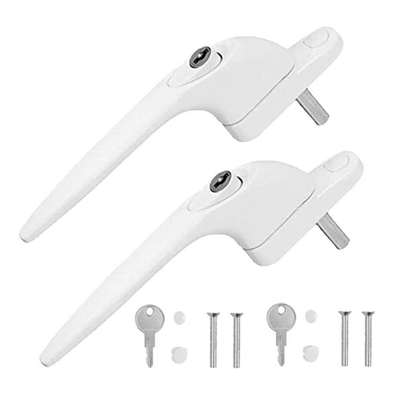 2Pcs Lockable Window Handle With Key Aluminum Alloy Lockable Replacement Handle