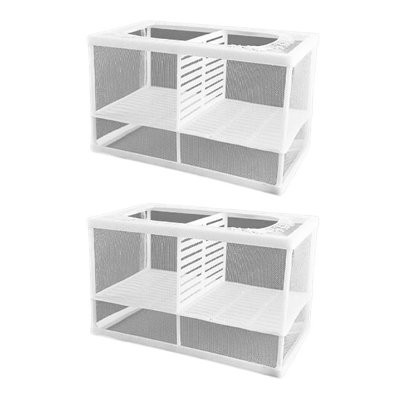 WINDLAND 2Pieces Aquariums Breeding Chamber Protective Habitat Net Box for Fish Shrimp