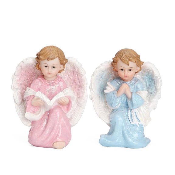 WINDLAND 2pcs Little Angel Resin Figurine Beautiful Angel Figurine, Tabletop Statue