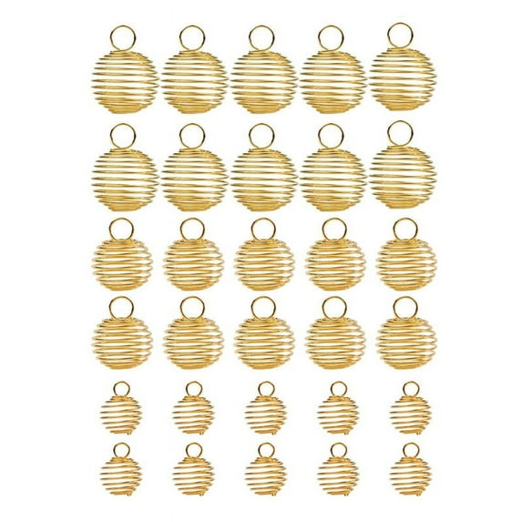 WINDLAND 30x Spiral Bead Hollow Cages Stone Holder Pendants Charms for DIY Jewelry Making