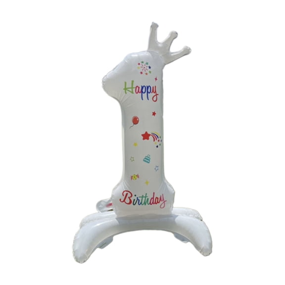 WINDLAND 32 Inch Birthday Party Standing Crown Digital-Small Fresh-Aluminum Film Balloon