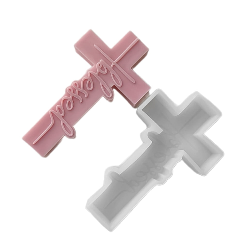 WINDLAND Flexible Silicone Mold Handmade Candle Mould Epoxy Resin Moulds Church Prayer Crosses Sculpture Shaped Candle Molds Decors