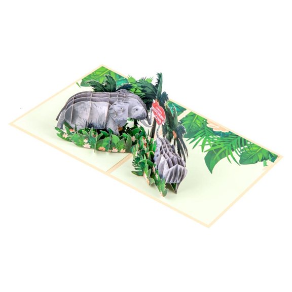 WINDLAND 3D Elephant Popup Card,Mother Day Greetings Card Birthday Card,Gift Cards