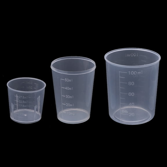 WINDLAND 3Pcs Multipurpose Measuring Cups Epoxy Mixing Cups Liquid Container Cups in 30 50 100ML for Paint Soap Making