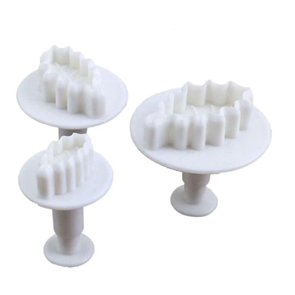 WINDLAND 3pcs Leaves Baking Mold Kitchen Biscuit Cookie Cutter Pastry Plunger 3D Stamp Die Fondant Cake Decorating Tools