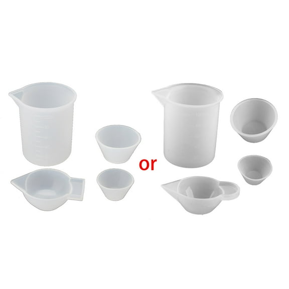 WINDLAND 4 Pcs/Set Reusable Epoxy Resin Cups Kit Crystal Clear Jewelry Resin Starter Tool
