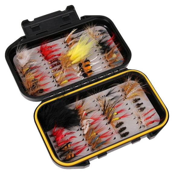 WINDLAND 40/72/100/120Pcs Fly Fishing Dry Flies Assortment Kit with Waterproof Fly Box