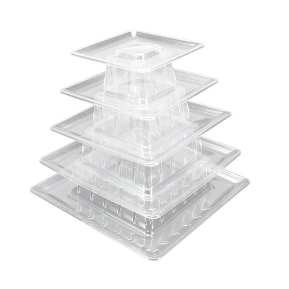 WINDLAND 5/9 Layers Square Macarons Display Tower Wedding Cake Decoration Tool PVC Macaron Stand Kitchen Baking Cake Tools