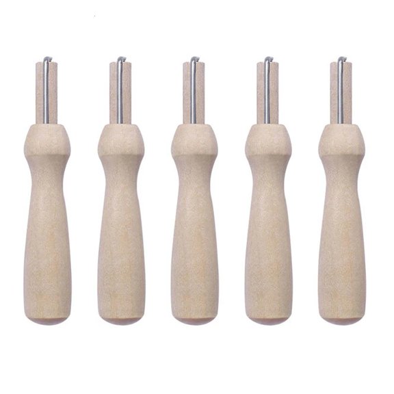 WINDLAND 5 Pcs/Set Needle Felting Tools Poking Felting Needles with Wooden Punch Needle Holder Basic Needle Felting Starter Kit
