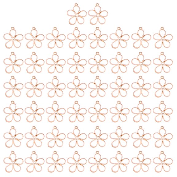 WINDLAND 50 Pack Hollow Flower Pendant Unique Floral Pendant Handmade Jewelry Accessories