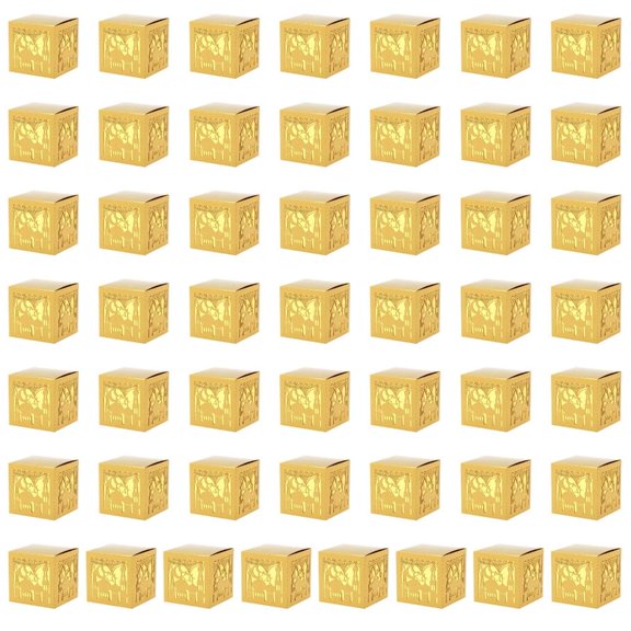 WINDLAND 50Pieces Simple Pearls Paper Candy Boxes Packaging Box For Eid Gift Presentation