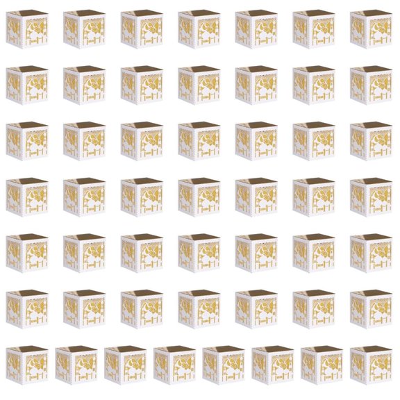 WINDLAND 50Pieces Simple Pearls Paper Candy Boxes Packaging Box For Eid Gift Presentation