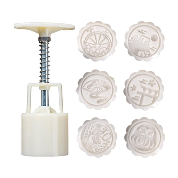 WINDLAND 50g Plastic Material Mooncake Mold for Mid-Autumn Festival Hand-Pressure Gadgets