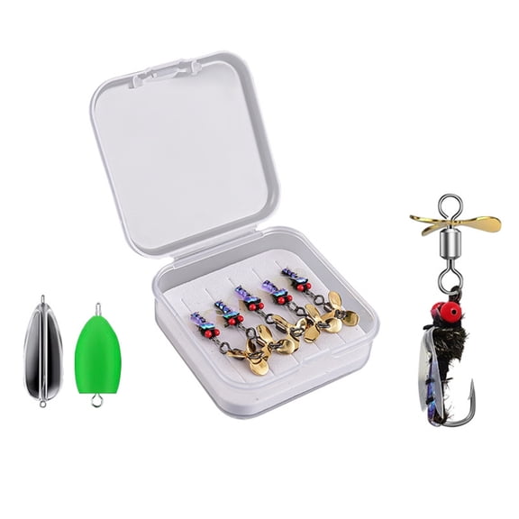WINDLAND 5Pcs Fast Sinking Fly Fishing Fly Topwater Baits with Double Hook for Fishing