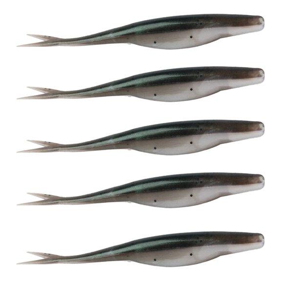 WINDLAND 5Pcs Slightly Split Tail Swimbaits Lures Soft Floating Fishing Lures Artificial Swimbaits for Freshwater and Saltwater