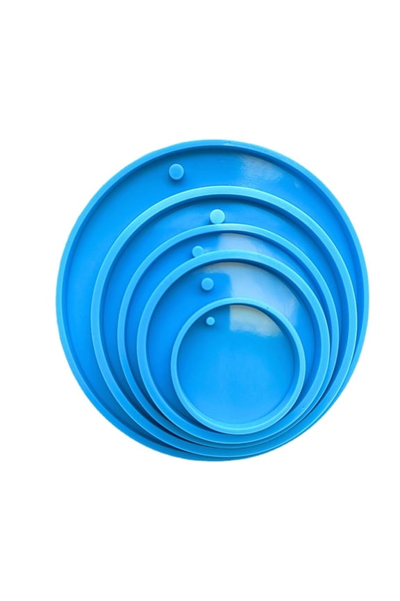 5x Resin Keychain Molds Round Silicone Keychain Mold Epoxy Resin Casting Molds with Hole Keychain Making for DIY Crafts