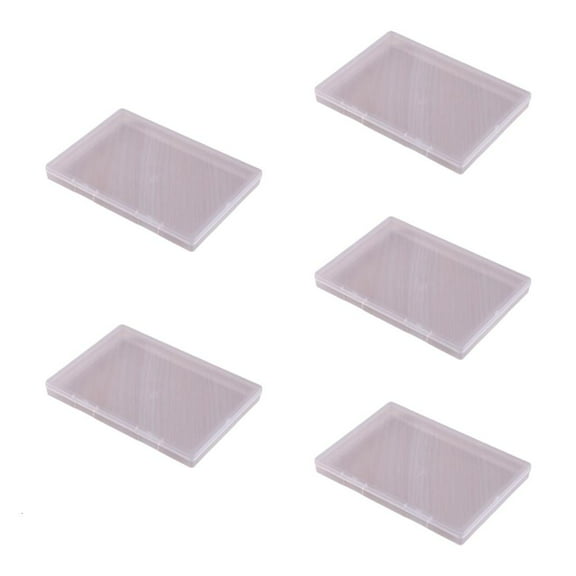 WINDLAND 5pcs Flat Plastic Storage Case for Papers and Small Tools Stackable Small Boxes