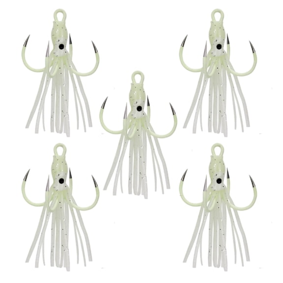 WINDLAND 5pcs Trolling Lures Fishing Wobbler Artificial Baits Glow Jig Squid Skirt Baits Fishing Tackle Crankbait Lure