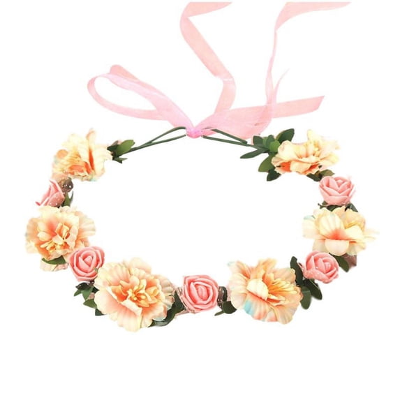 WINDLAND 6 Color Adult Kids Irregular Faux Rose Flower Headband Flower Girls Bridal Wedding Gradient Color Wreath Crown Headpiece