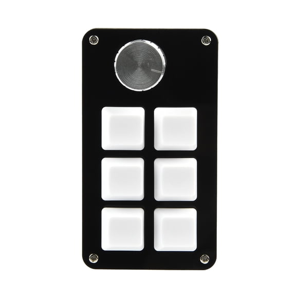 WINDLAND 6 Key 1 Knob Mini Macropad Portable Mini Mechanical Keyboard with Backlit for Gamers, Video Editor and Programmable