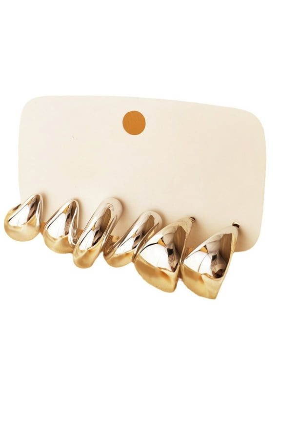 6 Pieces Water Drop Shaped Ear Rings Stylish Waterdrop C Earrings for Daily Wear