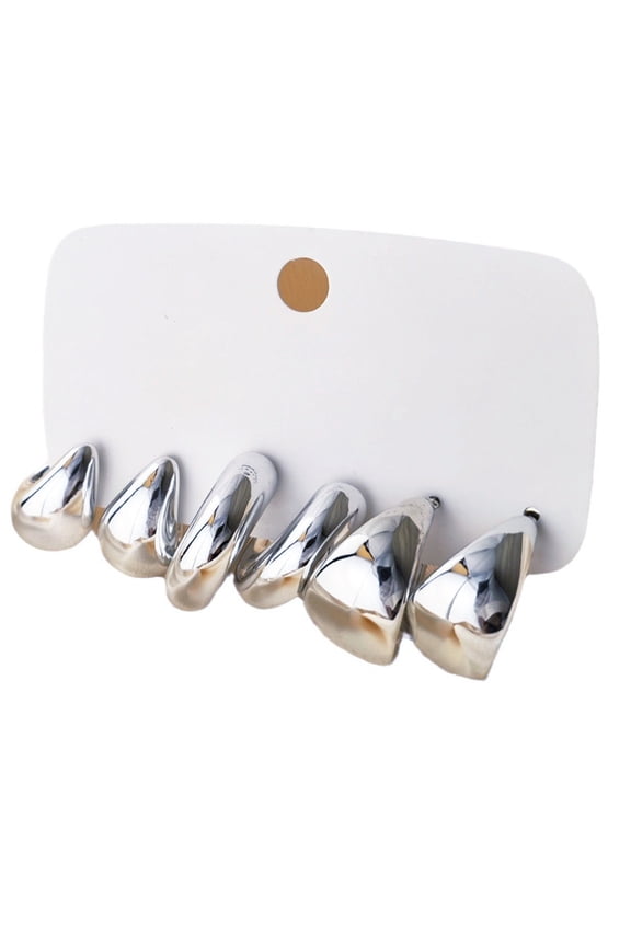 6 Pieces Water Drop Shaped Ear Rings Stylish Waterdrop C Earrings for Daily Wear