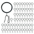 thumbnail image 1 of WINDLAND 60pcs Metal Drapery Rings with Pin Hooks Durability for Window and Shower Curtains Black/Silver, 1 of 21