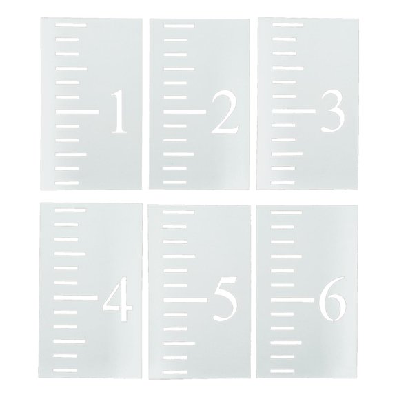 WINDLAND 6Pc Rulers Stencil Hollowout Blank Plastic Rulers for Drafting Geometric Drawing