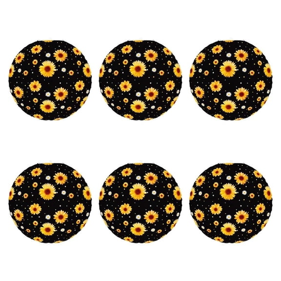 WINDLAND 6Pcs Eye Catching Sunflowers Party Lanterns 9.8Inch Hanging Paper Decorations for Porch and Backyard Celebration