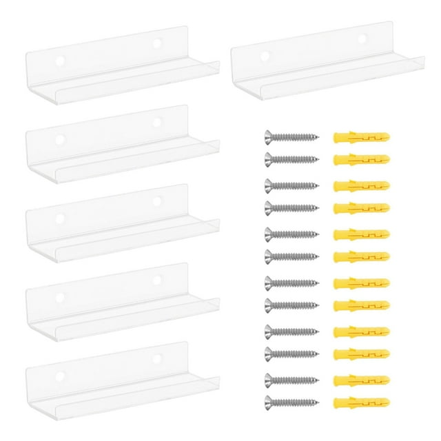 WINDLAND 6XSpace Saving Acrylic Floating Shelves for Records Durable