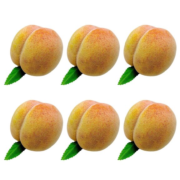 WINDLAND 6pcs Artificial Peach Realistic Foam Fruit Simulation Peach Display Photography Props for Kitchen Parties Table Decors