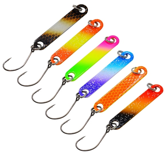 WINDLAND 6 Pcs/Set Fishing Lures Practical Fishing Spoons 4cm Colorful Spoon-Bait Metal Fishing Lure for Trout-Pike-Perch Salmon