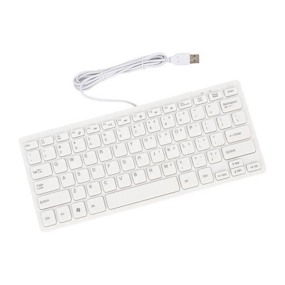 WINDLAND Slim USB Corded 72 Key Keyboard Noise Canceling Keys Stable Base for Typing Efficiency