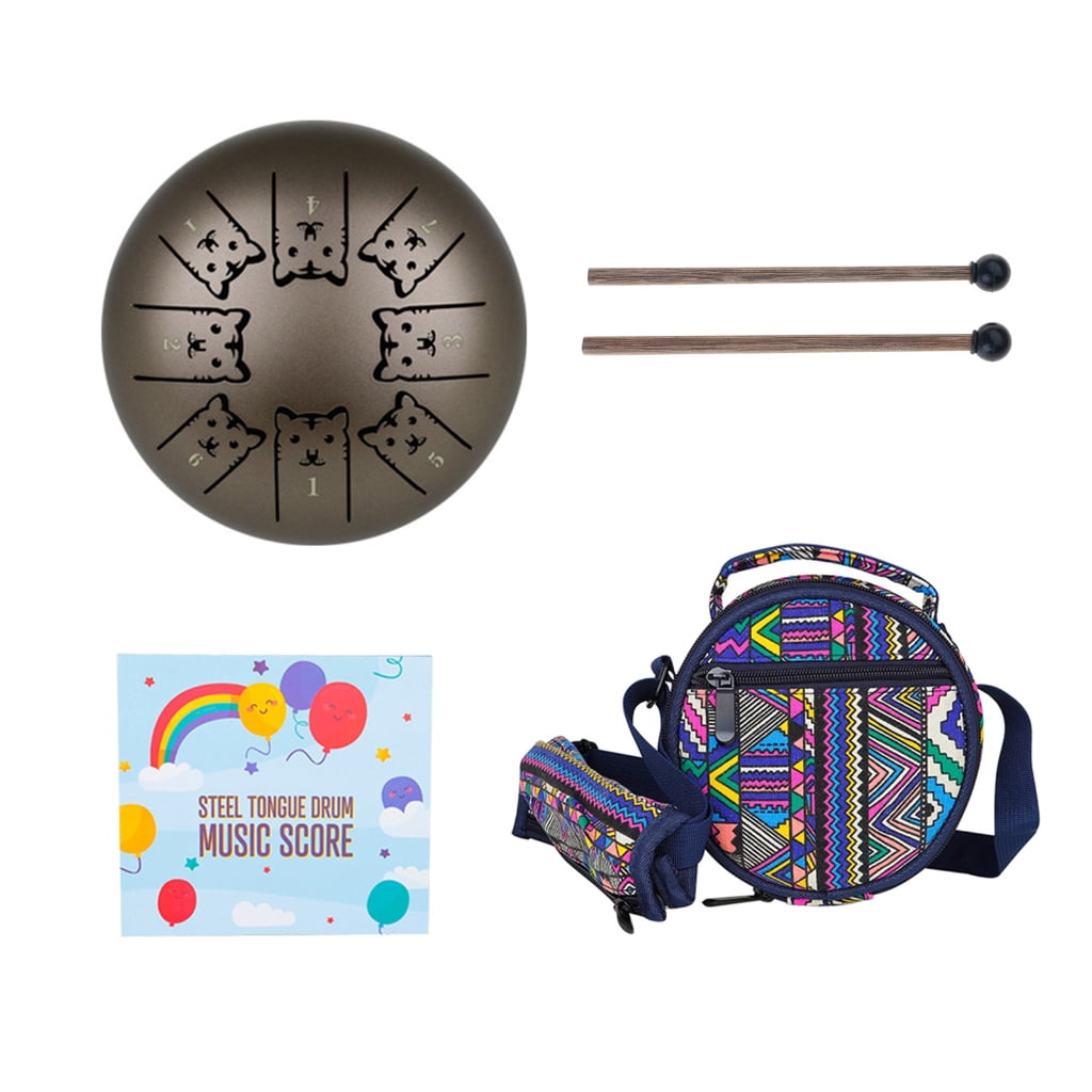 WINDLAND 8-Tone Steel Tongue Drum C Key Percussion Instrument Handpan Drum for Beginner