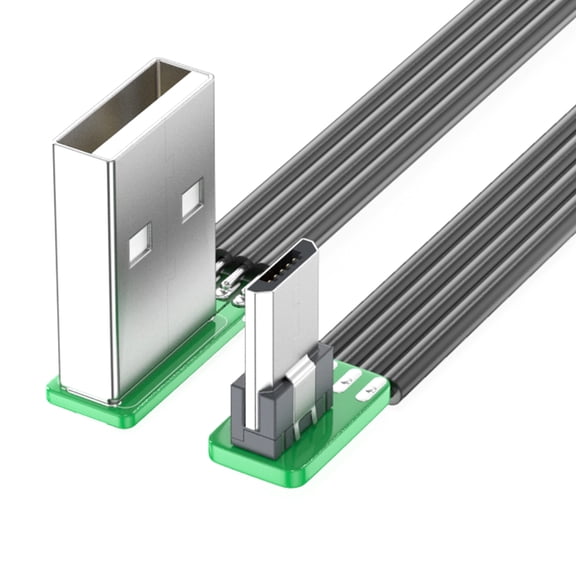 WINDLAND Flexible Silicone Flat Microed USB Cable with 90 Degree Connector for Easy Use in Compact Areas For Various Gadgets