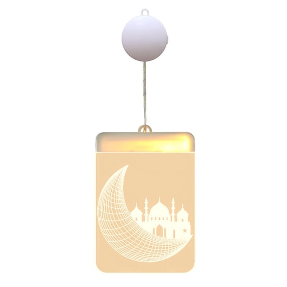 WINDLAND Acrylic Ramadans Window Lamp Hanging Light for Muslims Festival Home Decoration